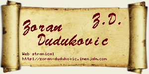Zoran Duduković vizit kartica